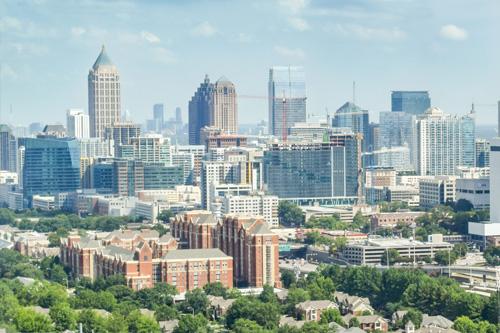 Prosegur Security Atlanta An aerial view of Atlanta that Prosegur provides security guard services for.