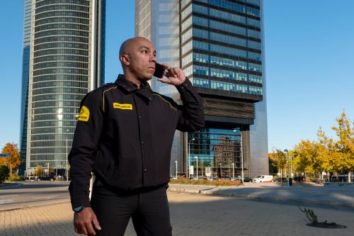 San Antonio Commercial Buildings A Prosegur security guard in Austin providing guarding service for a commercial client.
