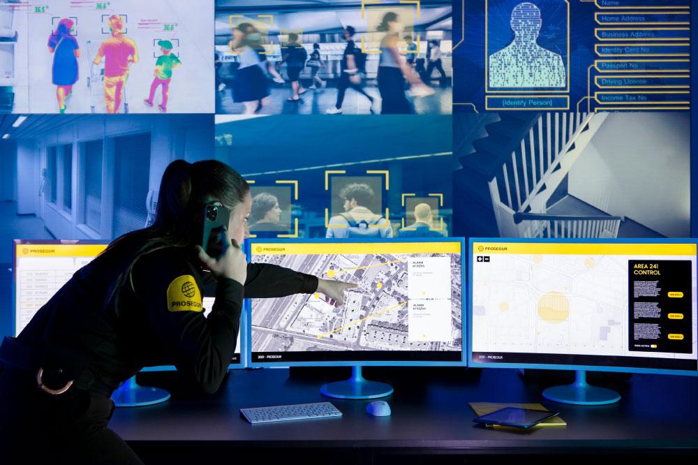 A Prosegur remote agent providing video surveillance services to a client in Los Angeles