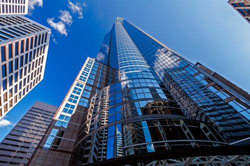 Prosegur Security Minneapolis A commercial building in Minneapolis that Prosegur provides security guard services for.