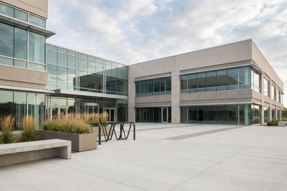The front of a modern corporate building