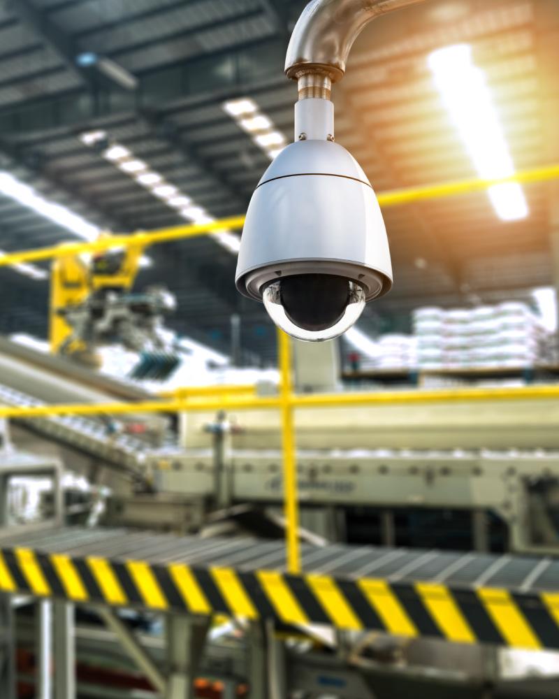 High Tech Remote Security Monitoring A Prosegur security camera in a high tech facility