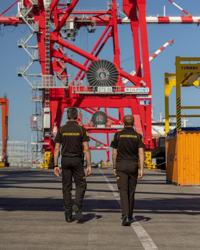 Two Prosegur security guards providing maritime and port security guard services