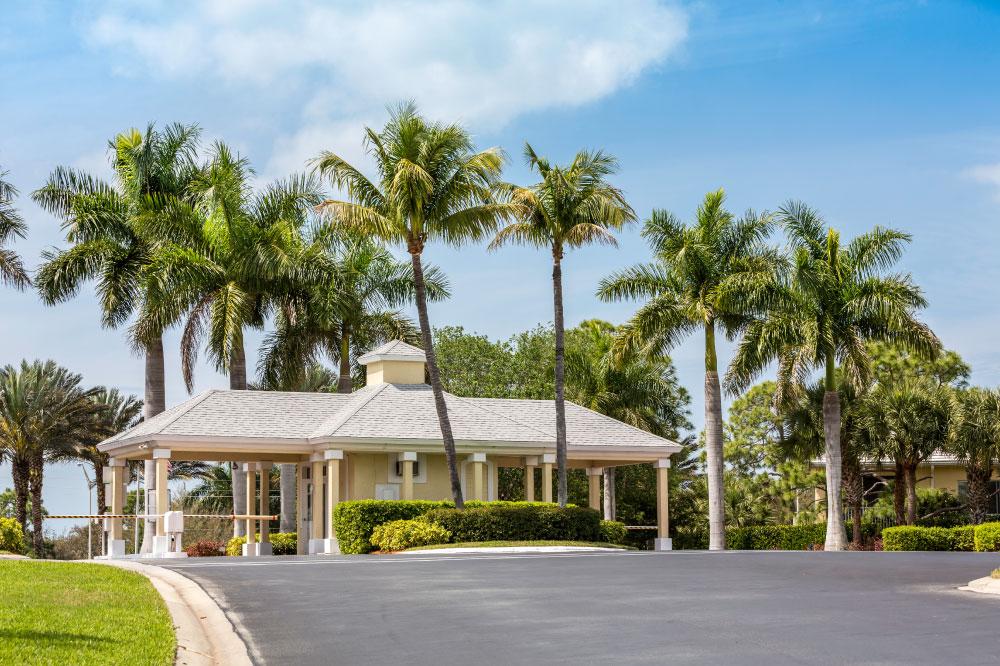 A Prosegur security post building located at a HOA gated community 