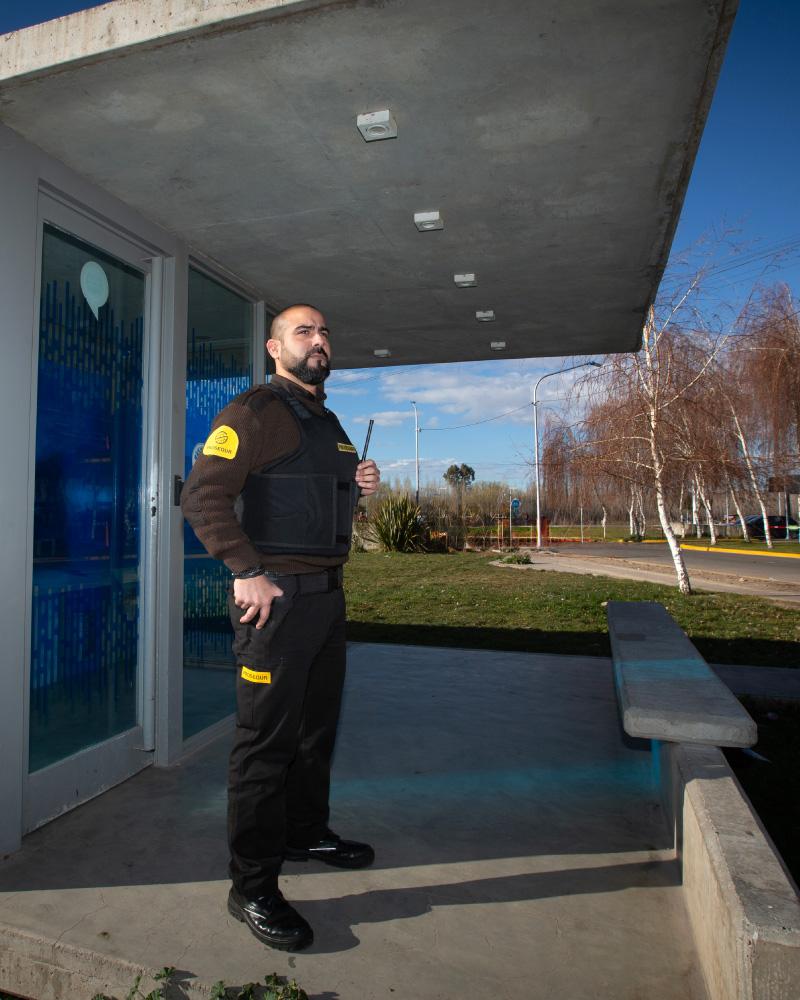 Gated Community Guarding A Prosegur security guard in front of a gated community