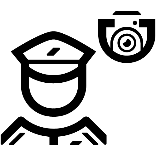 Guard and camera icon