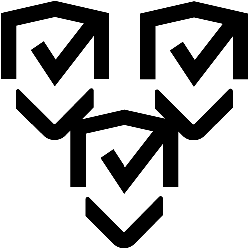 Multiple shields with checkmarks